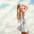 Photo: beautiful sexy woman as white snow angel beautiful sexy woman as white snow angel