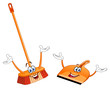 Broom and dustpan cartoon