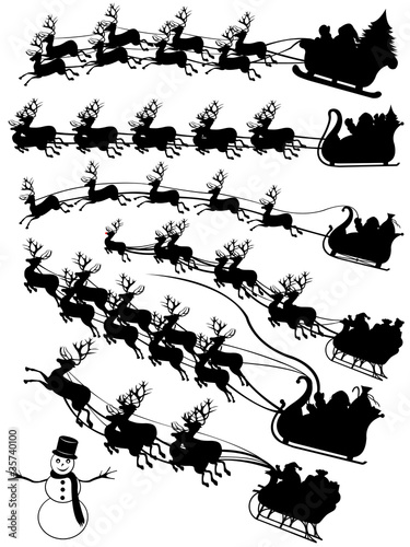 Vektor: Santa Claus driving in a sledge Santa Claus driving in a sledge