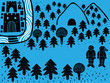 a walkers ind a forest route and castle town