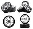 Car wheels on white background. Set.