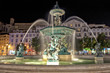 Night view of the fountain, Rossio square, Lisbon