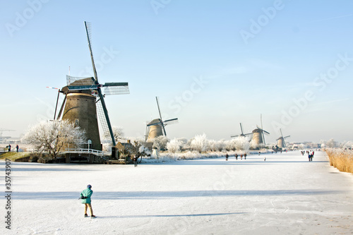 Photo: Ice skating in the Netherlands in winter Ice skating in the Netherlands in winter