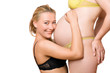 girl and belly of pregnant girlfriend