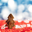 Christmas bark tree shape on ice cubes Christmas bark tree shape on ice cubes