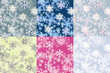 Color options seamless patterns from snowflakes.