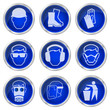 Shiny construction health and safety buttons