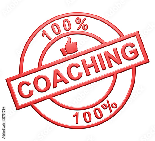 Illustration: "100% Coaching" Red Icon "100% Coaching" Red Icon