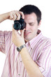 Photographer shooting with digital camera