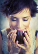Beautiful Girl With Cup of Coffee