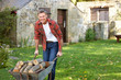Foto: Man working in country garden Man working in country garden