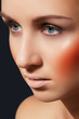 Beautiful woman model with make-up, bright blusher