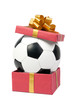Soccer ball in a gift box Soccer ball in a gift box