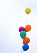 Balloons of different colors as an ornament by a holiday
