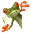 Grenouille et champagne Grenouille et champagne