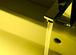 Chrome tap water in yellow
