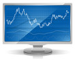 Stock chart on a monitor