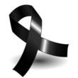 Photos : Black awareness ribbon and shadow