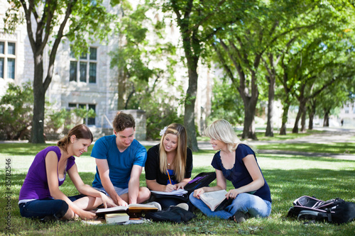 Foto: College students studying together College students studying together