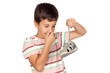 Child with a stuffy nose taking a sandal Child with a stuffy nose taking a sandal