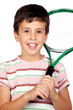 Adorable child with a tennis racket