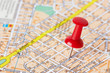 Photo: Red pushpin on a map Red pushpin on a map