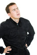 Lazy man on a white background.