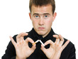 A man broke his cigarette.