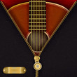 abstract background with guitar and open zipper