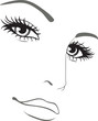beautiful woman face vector portrait