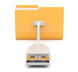 Folder 3d icon. USB onnect . Isolated