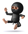 3d Ninja does soome Kung Fu moves on the enemy.
