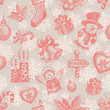 Vector seamless hand drawn Christmas background