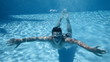 Holiday. The teenager in pool