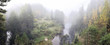Fog after wild river