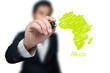 Businessman drawing a map.