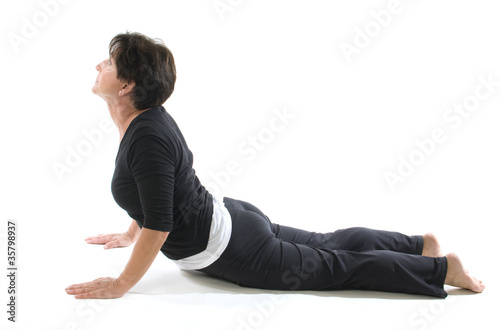Photo: female yoga position cobra elbow press female yoga position cobra elbow press
