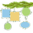 Christmas background tree branch and frames