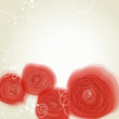 Beautiful red flowers retro background