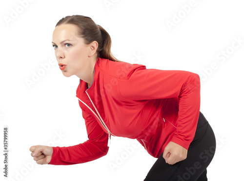 Photo: Frau beim Rennen Frau beim Rennen