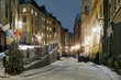 Street in the historical part of Stockholm city