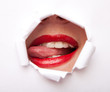 Lips from paper hole