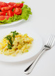 Fried zucchini with eggs