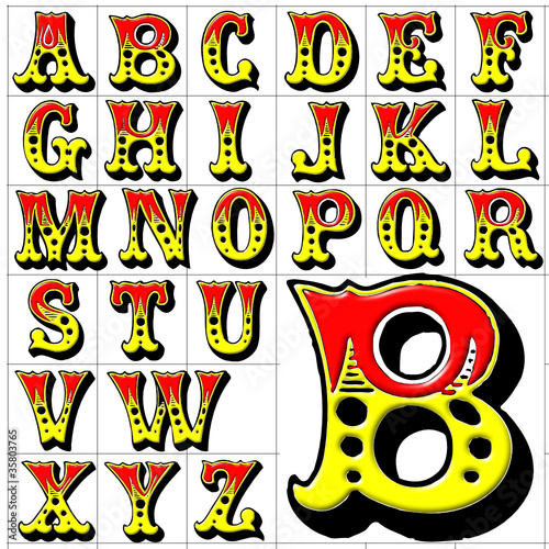 Vector: abc alphabet background circus design abc alphabet background circus design