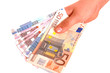 Hand mit Geldscheinen