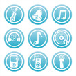 set of 9 blue music signs set of 9 blue music signs