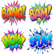 A Selection of Comic Book Illustrations Bang Bam Wow Splat