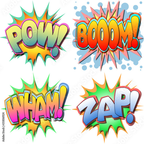 Vector: A Selection of Comic Book Illustrations Bang Bam Wow Splat A Selection of Comic Book Illustrations Bang Bam Wow Splat