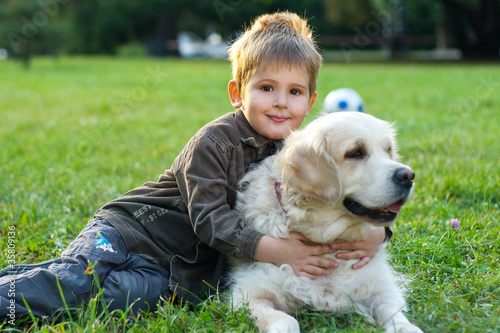 Photo: Boy and dog Boy and dog