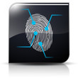Symbole glossy vectoriel analyse empreinte digitale